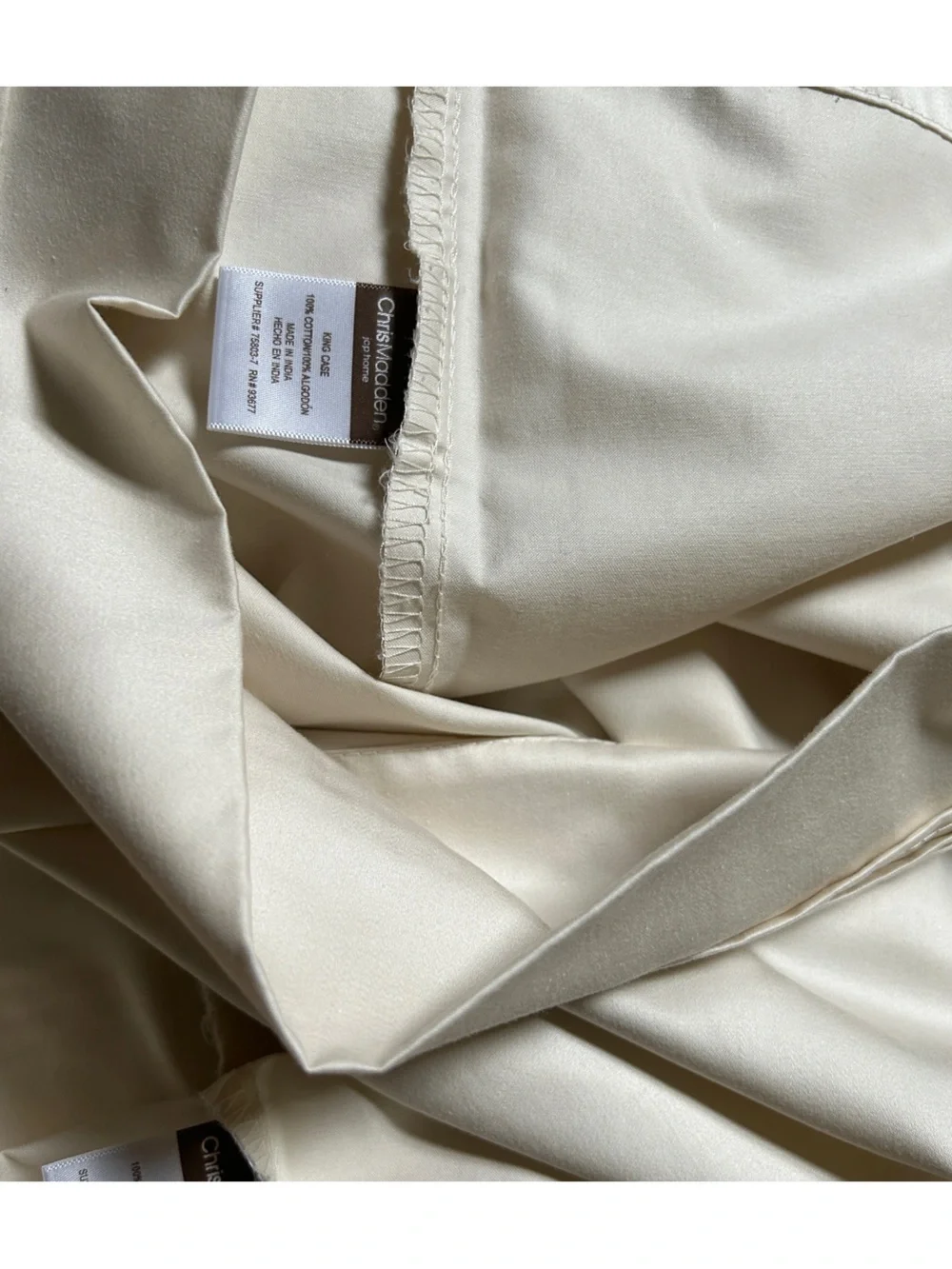 CHRIS MADDEN PILLOWCASES king Size 21x40 SANDSTONE/TAN COTTON